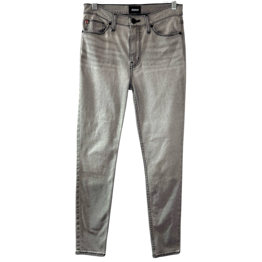 Hudson Blair High Rise Super Skinny Ankle Jean Gray Womens size 27 stretch